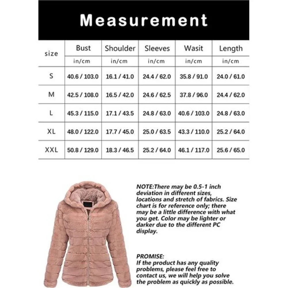Women’s Faux Fur Shearling Fuzzy Hooded Sherpa-Lined Jacket - Picture 6 of 6